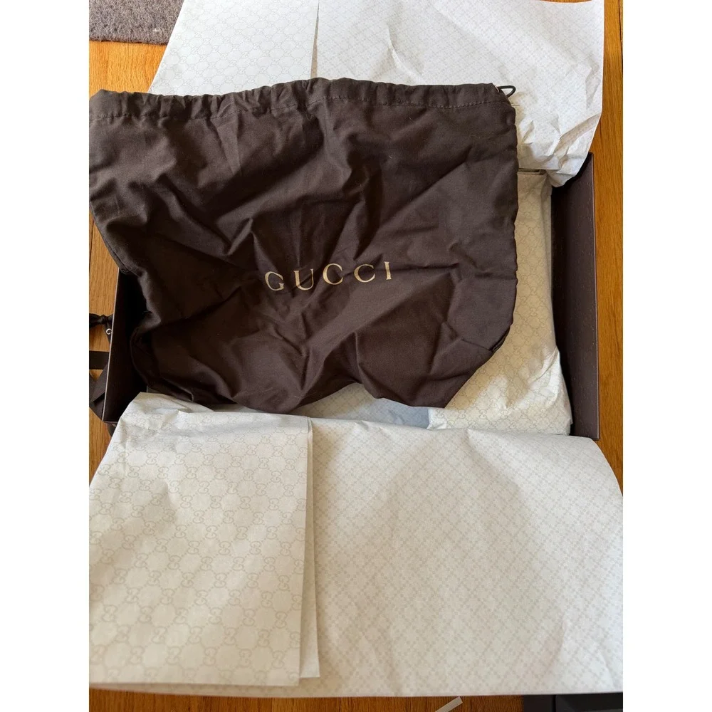 Gucci Empty Gift Box Dust Bag Ribbon Tissue Paper Monogram Brown Firenze 1921